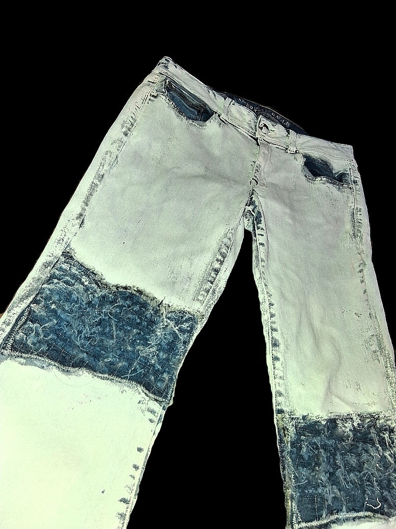 Annagenisi Aging Paint Flared Denim