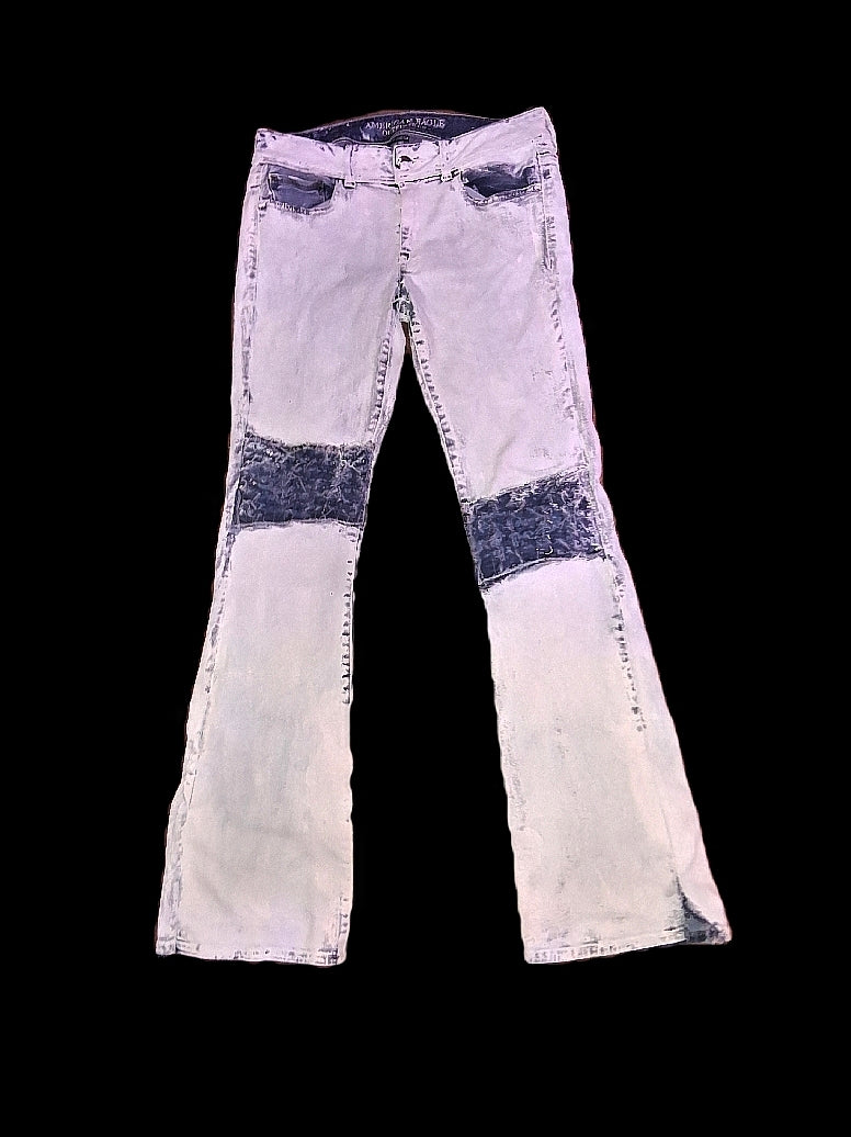 Annagenisi Aging Paint Flared Denim