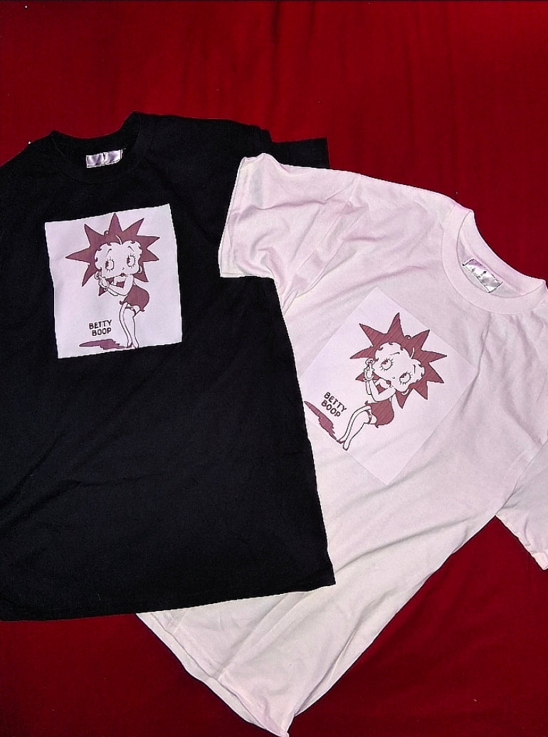 Annagenisi Liberty Spike Betty Boop Graphic Tee